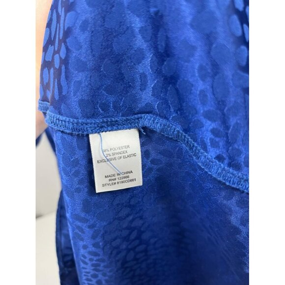 Blue Cheetah Chenault Womens Mock Neck Dress Sz Small Long Sleeve Cinched Waist - Picture 5 of 7